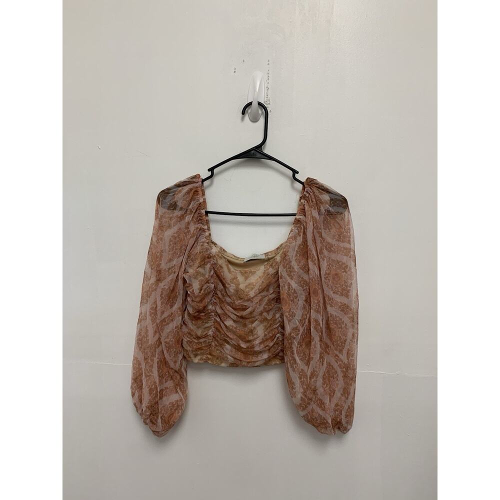 Aritzia Dress Forum Pink Paisley Off Shoulder Long Sleeve Top M